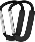 Two Pack Stroller Hooks With 6.3 Inch Large Carabiner Clips For Hanging Diaper Bags, Shopping Bags, And Baby Gear