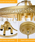 Close-up details of gold frame and sockets on Crystal Chandelier For Dining Room Modern Vintage Gold Pendant Light Fixture