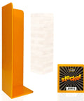 Premium Wood Block Tower Stacking Tray Compatible With Tipsy Tower And Lewo Legit Durable Frame for tall orange stacking tray and blocks.