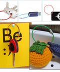 16 Pack Stainless Steel Wire Key Rings 2mm Nylon Coated Cable Key Chains, 6 Inch securing keys and everyday items in assorted colors