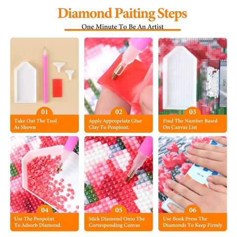Starry Sky 5D Diamond Art Kit For Adults, Dope Aurora Lake Diamond Painting Set instructions with tools and steps.