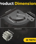 Dimensions of Beefed Up Steering Sector Pinion Gear For Lawn Tractors That Fits John Deere D105 D110 and E Series