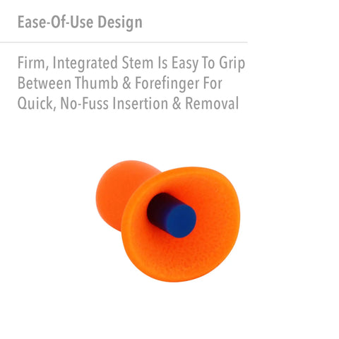 No Roll Design Reusable Earplugs For All Day Comfort, Bell Shaped Foam Ear Protection, 100 Pairs In Bright Orange, Easy Insertion, Custom Fit, Soft And Comfortable For Work, Travel, Sleep And Noise Reduction