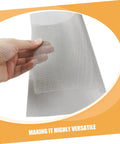 Hand holding 4 Pack Quick Bumper Repair Mesh Stainless Steel Sheet For Car Bumper Auto Repair Kit with fine screen mesh.