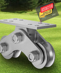2 Inch Groove Wheel U Shaped Sliding Gate Caster Heavy Duty Detachable Stainless Steel 6600 Pound Capacity Double Pulley Track Wheel Silent Rigid Caster For Inverted Track Sliding Gate 1 Pack.