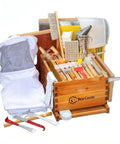 10 Frame Beehive Starter Kit with beeswax dipped deep brood box, beekeeping supplies, bee suit, smoker, and tools for beginners