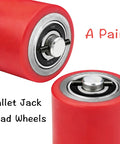 Heavy Duty Pallet Jack Wheel Replacement Kit With PU Tread 3 By 3.75 Inches Preinstalled Bearings 20mm ID 4.8 Inch Axles And Pins