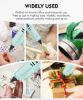 60-100W Hot Glue Gun Full Size Dual Power High Temp Melt Glue Gun Kit With 30 Sticks Finger Caps And Protective Mat Green in use