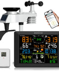 14 In 1 Wi Fi Weather Station With Rain Gauge And 8.07 Inch Color Display for Indoor Outdoor Home Garden and Backyard