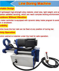 JARYANNIX portable line boring machine with blue frame, black motor, 110V control unit.