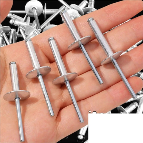 Heavy Duty Aluminum Blind Rivets Set 60 Pc 25mm Large Flange Pop Rivets For Metal Projects Easy Install Pro Grade Durable