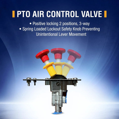 PTO Air Shift Control Valve Three Way With Positive Locking And Spring Loaded Safety Knob One Eighth Inch NPT Port Two Pack Heavy Duty Tough As Nails Replaces Parker Chelsea 328863X 118373 L40716 Ideal For Tractor Hydraulics And Industrial Equipment