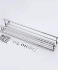 Two Towel Rack with Dual Bars and a 20 Inch Shelf for Bathroom Wall Mount in Rustproof SUS304 Stainless Steel Brushed Finish