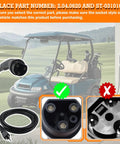 Rugged Golf Cart Charging Power Cord Straight Up Reliable 120 Volt 3 Pin Replacement Charge Cable Assembly For Evolution Icon Ev Models displayed with plug design.