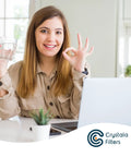 Woman smiling holding glass of water from Replacement Water Filter For GE XWFE With Built In CHIP Compatible With XWFE And XWF