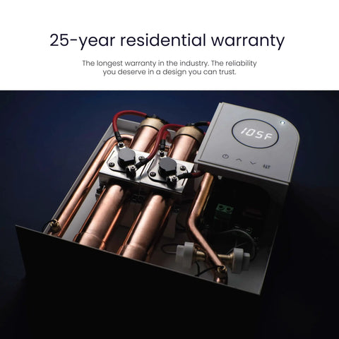 Tankless Hot Water Heater Saving Major Bucks With A Steady 4.5 Gpm Output At 27 Kilowatts On 240 Volts showing internal components.