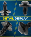 100 Pack Heavy Duty Door Panel Trim Clips N801925S For Ford F150 Bronco Mustang E Series displayed from various angles.