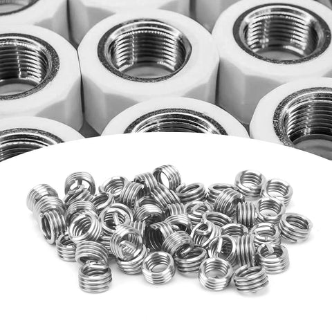 Heavy Duty Stainless Steel Wire Thread Insert Kit For Stripped Threads 50 Piece Set 1/4 Inch 20 UNC Restores Damaged Female Holes No Sweat Repairs For Workshop Veterans