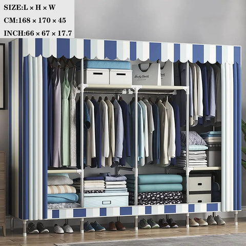 Ditch The Clutter Fast With This Mega Spacious Portable Wardrobe Closet And Large Capacity Storage Organizer, showing clothes and storage boxes.