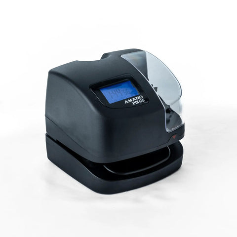 Automatic Date Time Stamp Machine For Office With Atomic Time Sync Secure Local Backup Ditch The Cloud Drama Pay Once Get Lifetime Access For Stress Free Employee Sign Sheets And Solid Paper Trails, black stand-alone time clock.