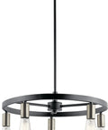 Brooklyn Five Light Chandelier In Matte Black Finish With Steel Construction Ideal For Dining Room Or Entryway Requires Five 75W A19 Bulbs Not Included Dry Location Rating Transitional Modern Look