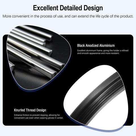 Close-up of M54X0.75 Male To M48X0.75 Female Telescope Adapter Aluminum All Metal Construction showcasing anodized finish and knurled thread