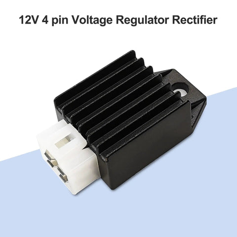 12V 4 Pin Drop In Ready Voltage Regulator Rectifier Replacement For 50cc To 125cc ATVs Scooters Rectifier Black