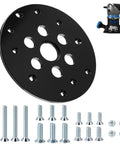 Rock Solid Universal Router Plate Featuring A Precise 1-1/4 Inch Center Opening For Hassle Free Woodworking Projects and mounting hardware included.