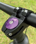 45mm Short Handlebar Stem for 25.4 and 31.8 mm bars with beefy four bolt clamp made from aircraft-grade aluminum in bike setup