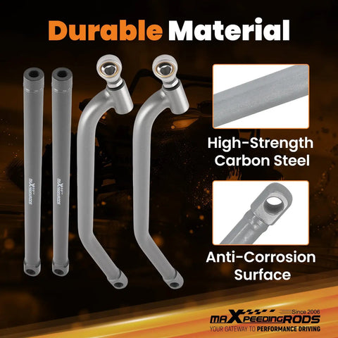 Polaris RZR XP 4 1000 EPS Turbo Rear Radius Bars Upgrade For 14 17 High Clearance Beefed Up Off Road Suspension Easy Install Fits 10mm Bolts Durable Rear Linkage Support For Rough Trails, carbon steel bars
