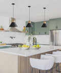 Solid Wood Matte Black Pendant Lights Three Pack For Kitchen Island And Dining Room Modern Ceiling Hanging Lamps for bar