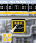 Heavy Duty Digital Angle Finder Magnetic Inclinometer With Fast USB Charging Built For Pros And Weekend Warriors Who Demand Flawless Layouts And Easy Electronic Level Use Every Single Time, featuring switchable measuring units display.
