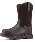 Steel Toe Waterproof Wellington Style Mens Work Boots With Full Grain Leather Pull On Non Slip EH Protection Side View
