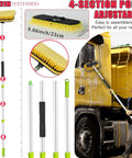 All In One Long Handle Car Wash Kit With 62 Inch Reach, 16 Piece Cleaning Set in use on truck, showing adjustable poles