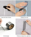 Step-by-step guide using 2 Inch By 140 Inch Screen Repair Kit With Fiberglass Tape For Door And Window Screens Waterproof Adhesive Patch