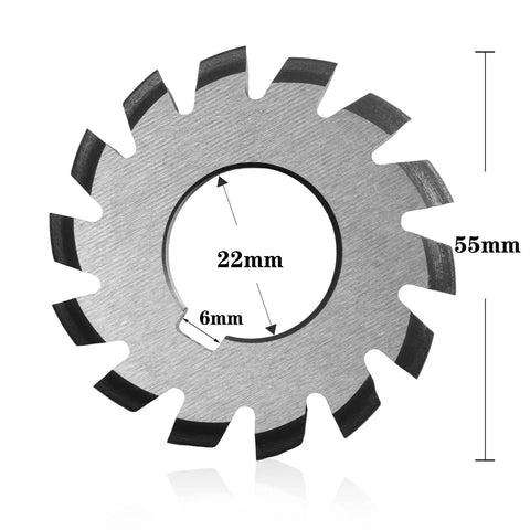 Premium Eight Piece Involute Gear Milling Cutter Set Forged From High Speed Steel For Milling Machines With 22 Mm Bore And 14.5 Degree Pressure Angle For Sick Precision Gear Cuts On Any Project