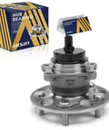 Premium Rear Wheel Bearing Hub Assembly Straight Up Built Tough For Toyotas shown with package and installation manual.