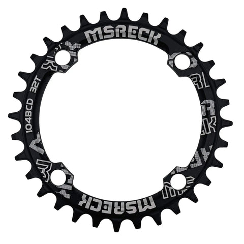 Ride Ready Aluminum 170mm Crank Arm Set 104 BCD With 38T Single Chainring And Bottom Bracket Kit, chainring top view