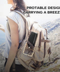 Game Changing Portable Bluetooth Printer With No Hassle Inkless Thermal Tech For Dang Quick US Letter Paper High Speed 300Dpi Imaging Black compactly stored in a backpack pocket.