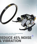 Beefy Clutch Drive Belt For Club Car DS 1992 And Up And Precedent Gas Carts 2004 And Up Thirty Seven And Two Fifths Inches Long One Inch Wide Two Fifths Inch Thick Smooth Power Transmission For Reliable Acceleration, black V-belt