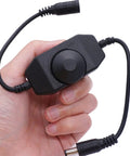 2 Pack DC 12V To 24V Rotary PWM Dimmer Switch For LED Strip Lights held in hand showcasing the smooth dial and connectors.