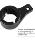 Crankshaft Damper Pulley Holding Tool with 2 Crank Bolts for Toyota and Lexus, compact design for easy access to harmonic pulleys