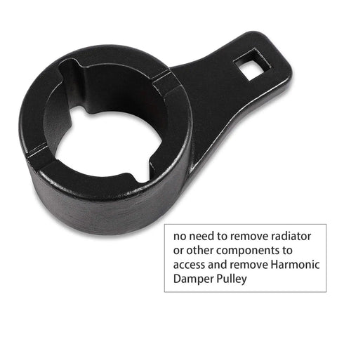 Crankshaft Damper Pulley Holding Tool with 2 Crank Bolts for Toyota and Lexus, compact design for easy access to harmonic pulleys