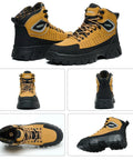 Men's Six Inch Waterproof Steel Toe Work Boots Built Tough for Construction and Industrial Jobs Yellow Safety Footwear ASTM F2413 24