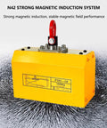 Heavy Duty Fully Automatic Magnetic Lifter Boasting 2200 Lbs Lifting Power For Shop Cranes with strong magnetic induction system.