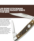 Classic Jig Bone Pen Knife With Two Stainless Steel Blades Compact 2.75 Inch Closed Pocket Knife For Men Perfect EDC