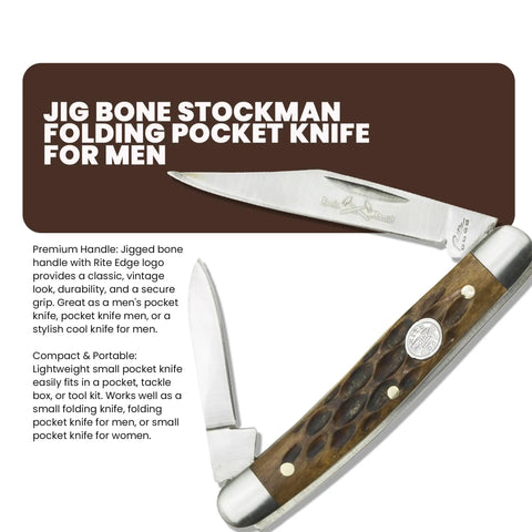 Classic Jig Bone Pen Knife With Two Stainless Steel Blades Compact 2.75 Inch Closed Pocket Knife For Men Perfect EDC