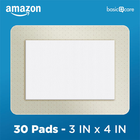 Sheer Adhesive Pad Bandages For Minor Cuts And Scrapes, Extra Large 3 x 4 In, Non Stick Pad, Flexible, Skin Safe, 30 Count