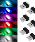 USB LED Car Interior Ambient Lighting Kit With Six Colors Portable Mini Plug In Night Light For Car Decor Easy To Install