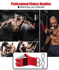 Rock Solid Aluminum Alloy Workout Handles, Hella Durable Metal Gym Grips For Cable Machines And Lat Pulldowns shown in use in gym.